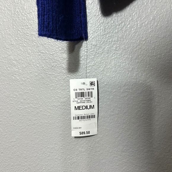 INC International Concepts Cold Shoulder Turtleneck Sweater Button Detail Size M - Picture 8 of 8